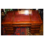 Antique Kneehole Desk Leather Top