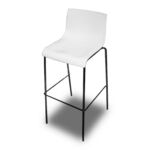 White Plastic Poseur Chairs x4