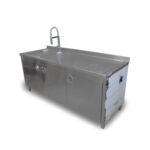 1.955m Stainless Steel Double Dishwasher Sink Unit