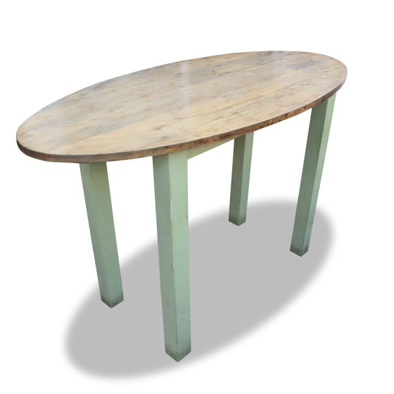 Oval Lightwood Poseur Table