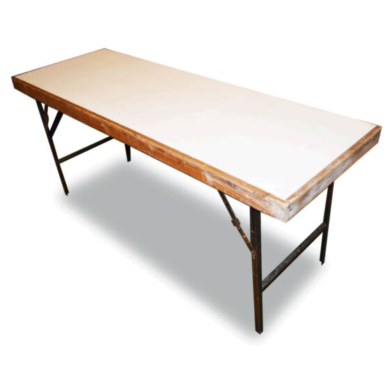 White Wood Trestle Tables x 3