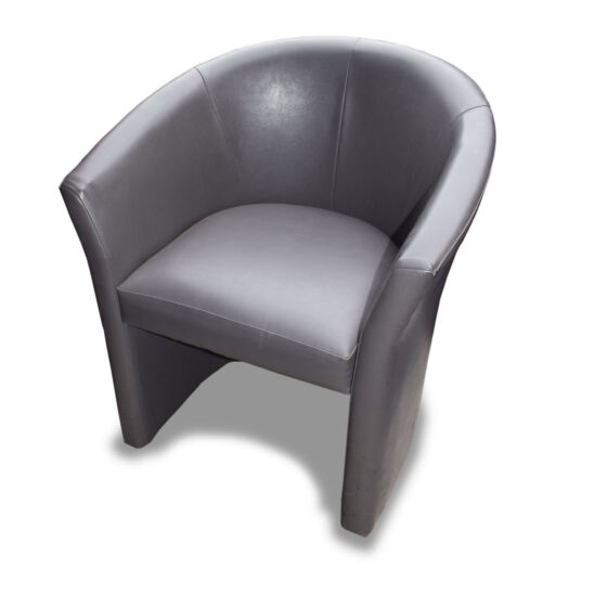 Grey Leather Tub Chairs x2