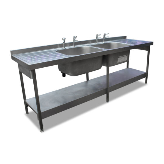 2.4m Stainless Steel Double Sink