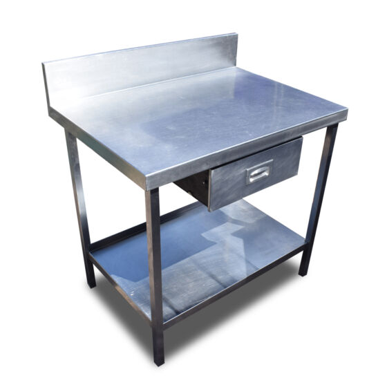 0.9m Stainless Steel Table With Drawer