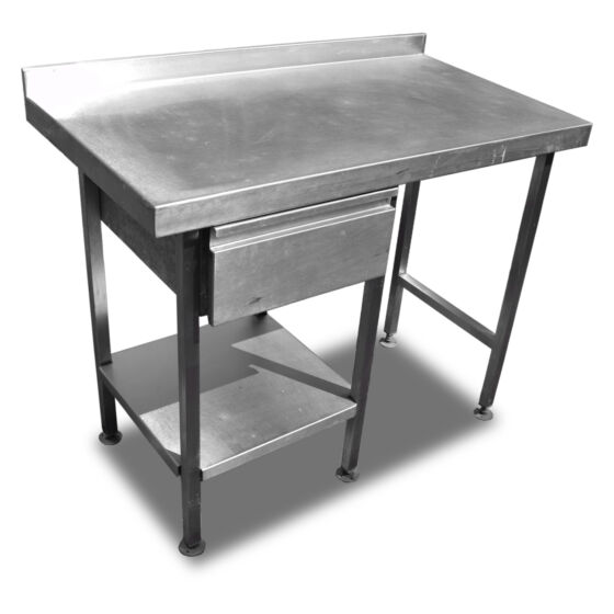 1.1m Stainless Steel Table with Drawer
