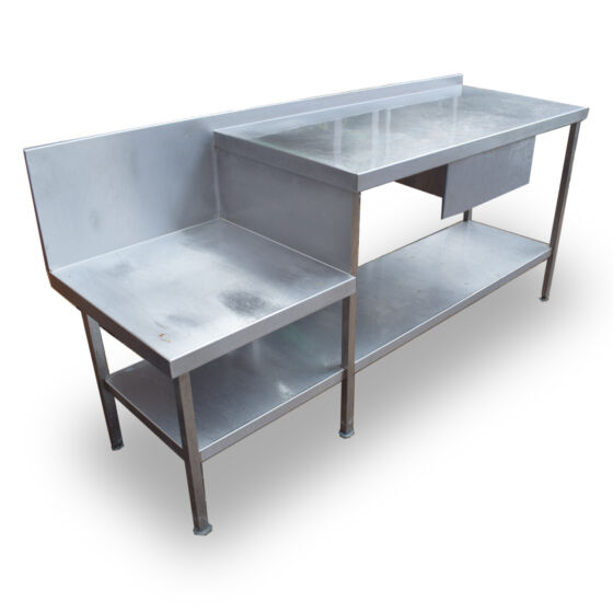 2m Stainless Steel Table With Low Table