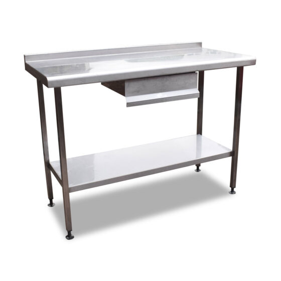1.3m Stainless Steel Table with Drawer